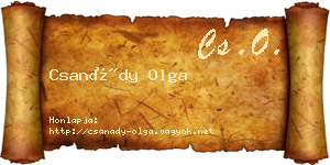 Csanády Olga névjegykártya