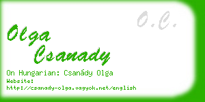 olga csanady business card