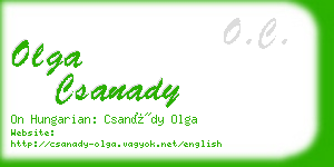 olga csanady business card